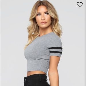 Sold out sporty fashion nova track crop top